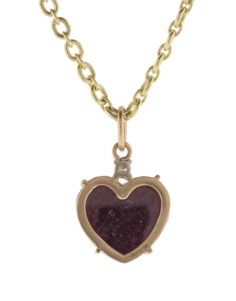 IRENE NEUWIRTH JEWELRY-Cabochon Ruby Heart Charm Pendant-ROSE GOLD
