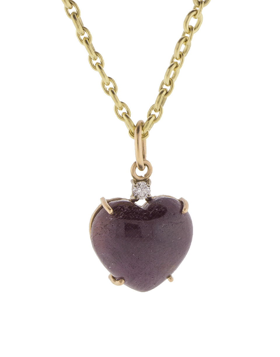 IRENE NEUWIRTH JEWELRY-Cabochon Ruby Heart Charm Pendant-ROSE GOLD
