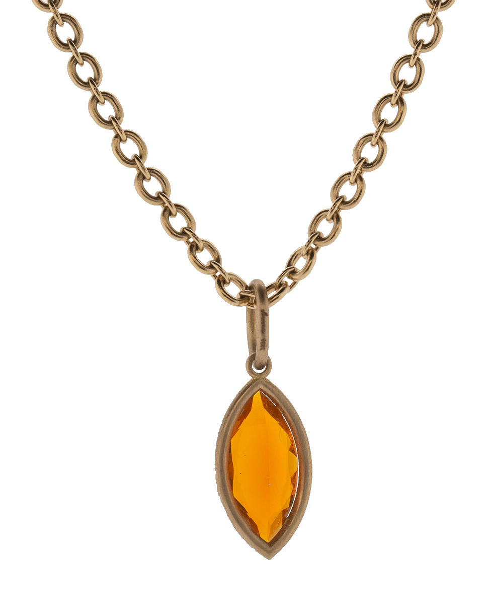 IRENE NEUWIRTH JEWELRY-Fire Opal And Diamond Pendant-ROSE GOLD