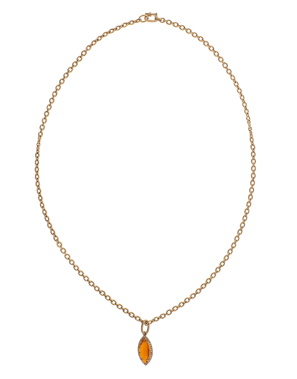 IRENE NEUWIRTH JEWELRY-Fire Opal And Diamond Pendant-ROSE GOLD