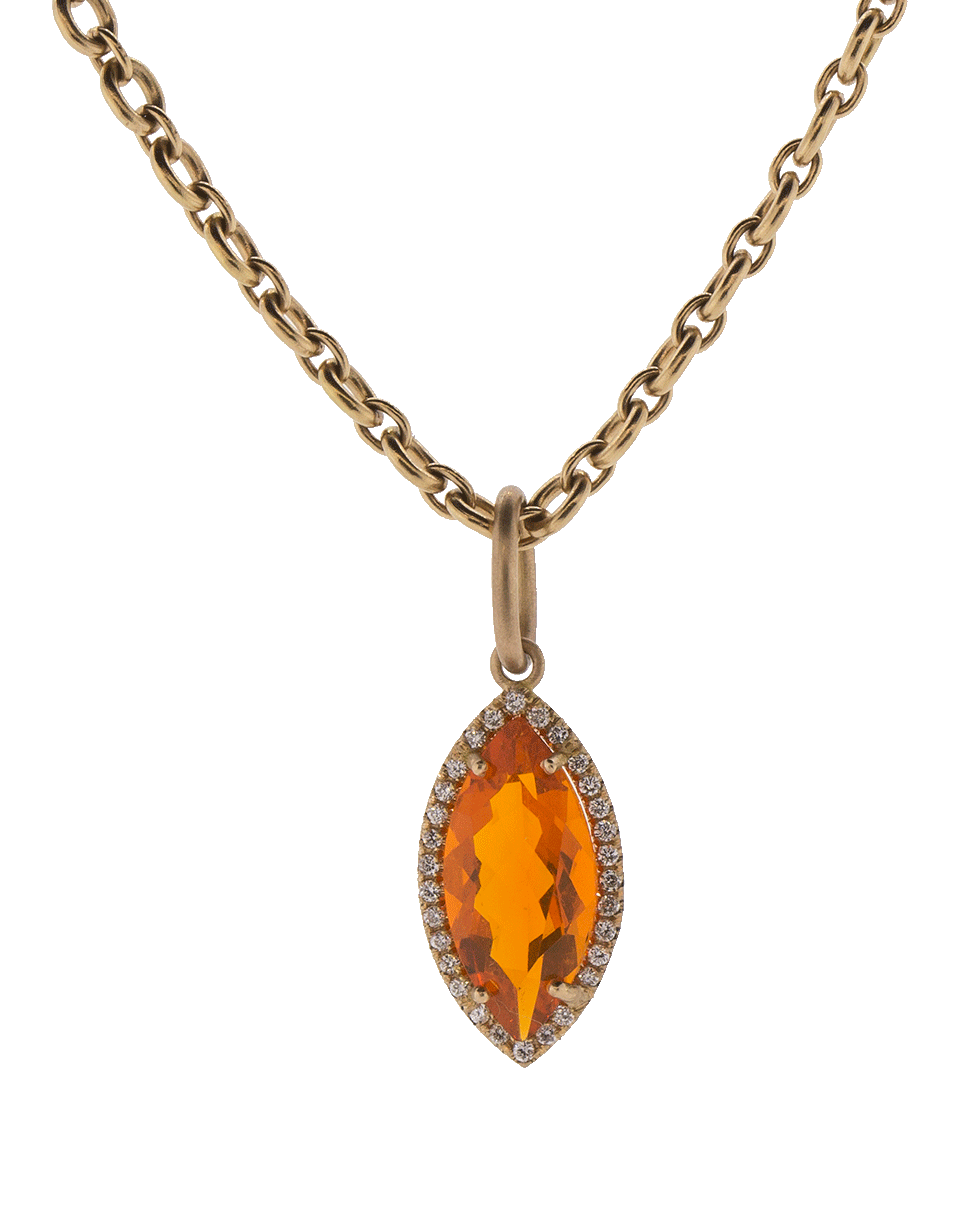 IRENE NEUWIRTH JEWELRY-Fire Opal And Diamond Pendant-ROSE GOLD