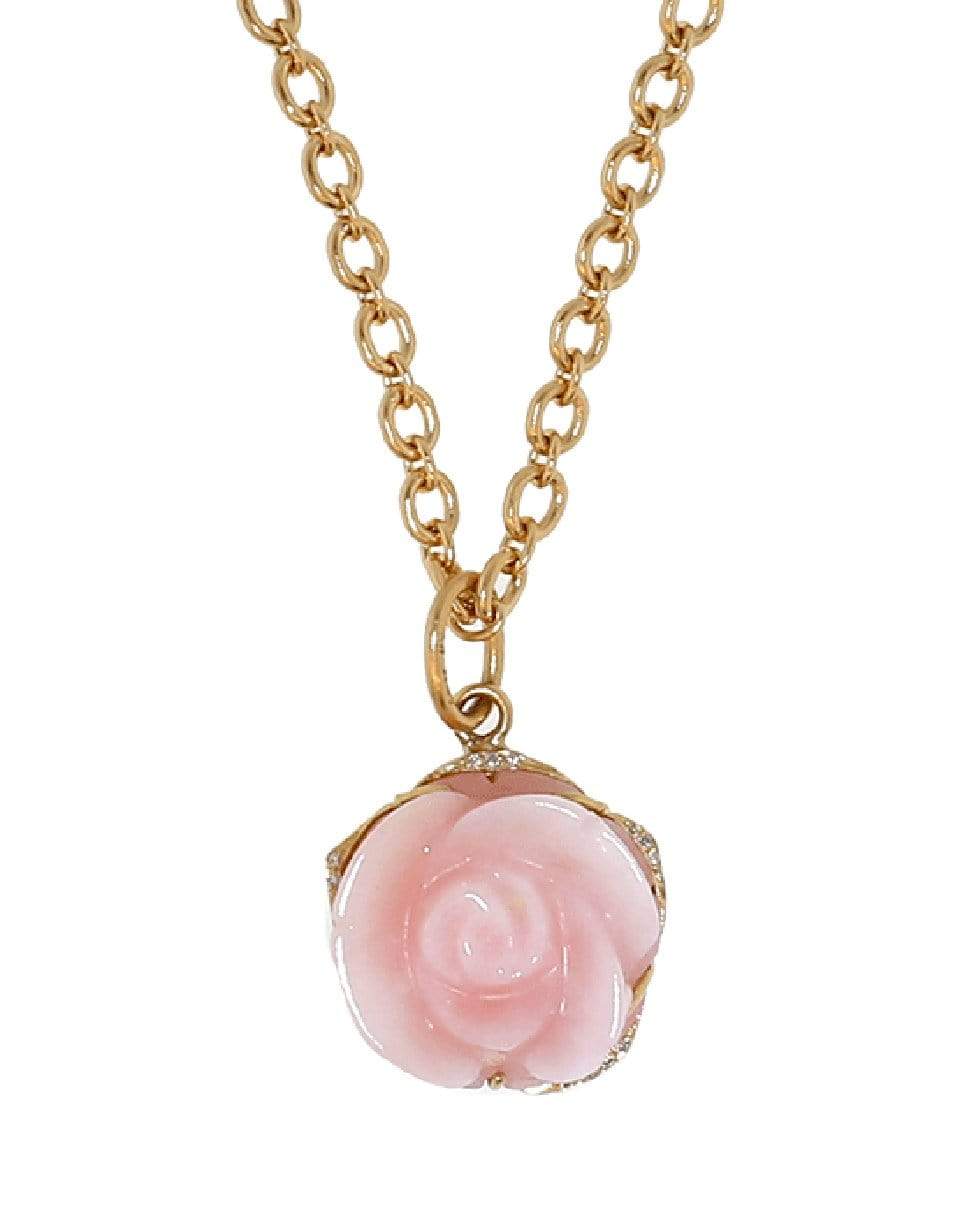 IRENE NEUWIRTH JEWELRY-Pink Opal Flower Pendant-ROSE GOLD
