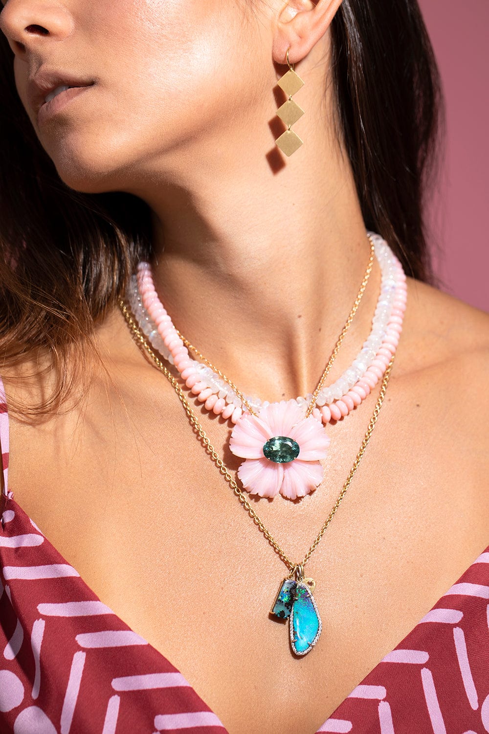 IRENE NEUWIRTH JEWELRY-Boulder Opal And Diamond Pendant-WHITE GOLD