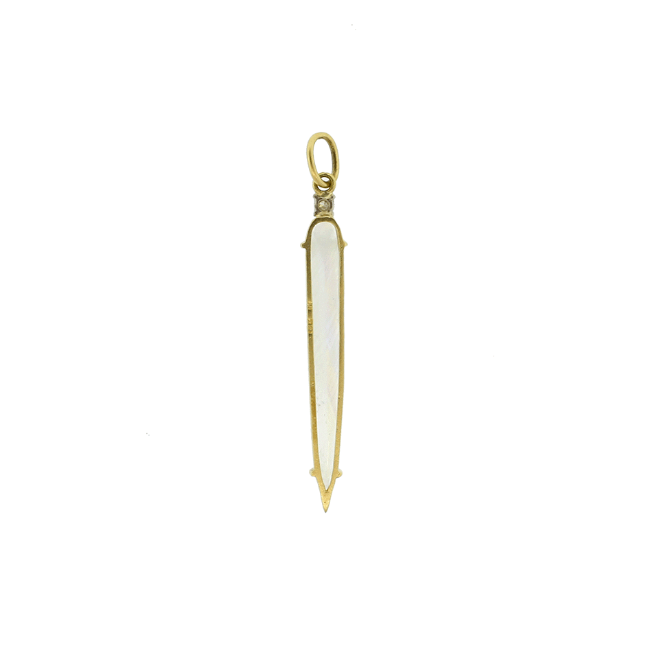 IRENE NEUWIRTH JEWELRY-Faceted Rainbow Moonstone And Diamond Charm-YELLOW GOLD