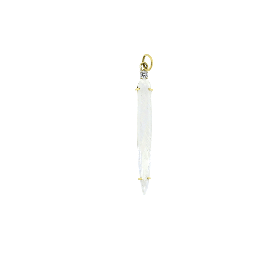 IRENE NEUWIRTH JEWELRY-Faceted Rainbow Moonstone And Diamond Charm-YELLOW GOLD