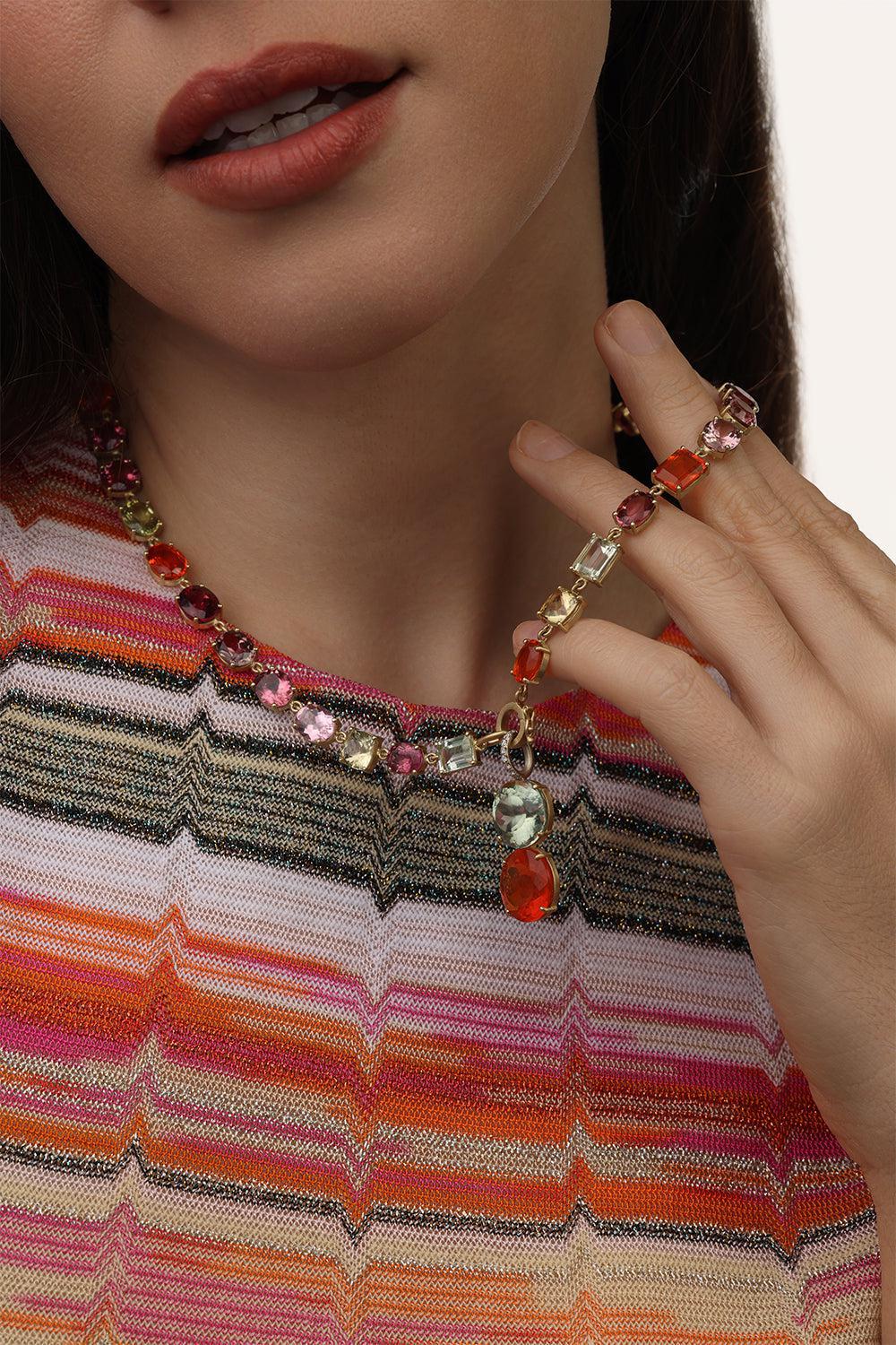 Fire Opal Gemmy Gem Pendant-YELLOW GOLD-JEWELRYFINE JEWELPENDANT-IRENE NEUWIRTH JEWELRY