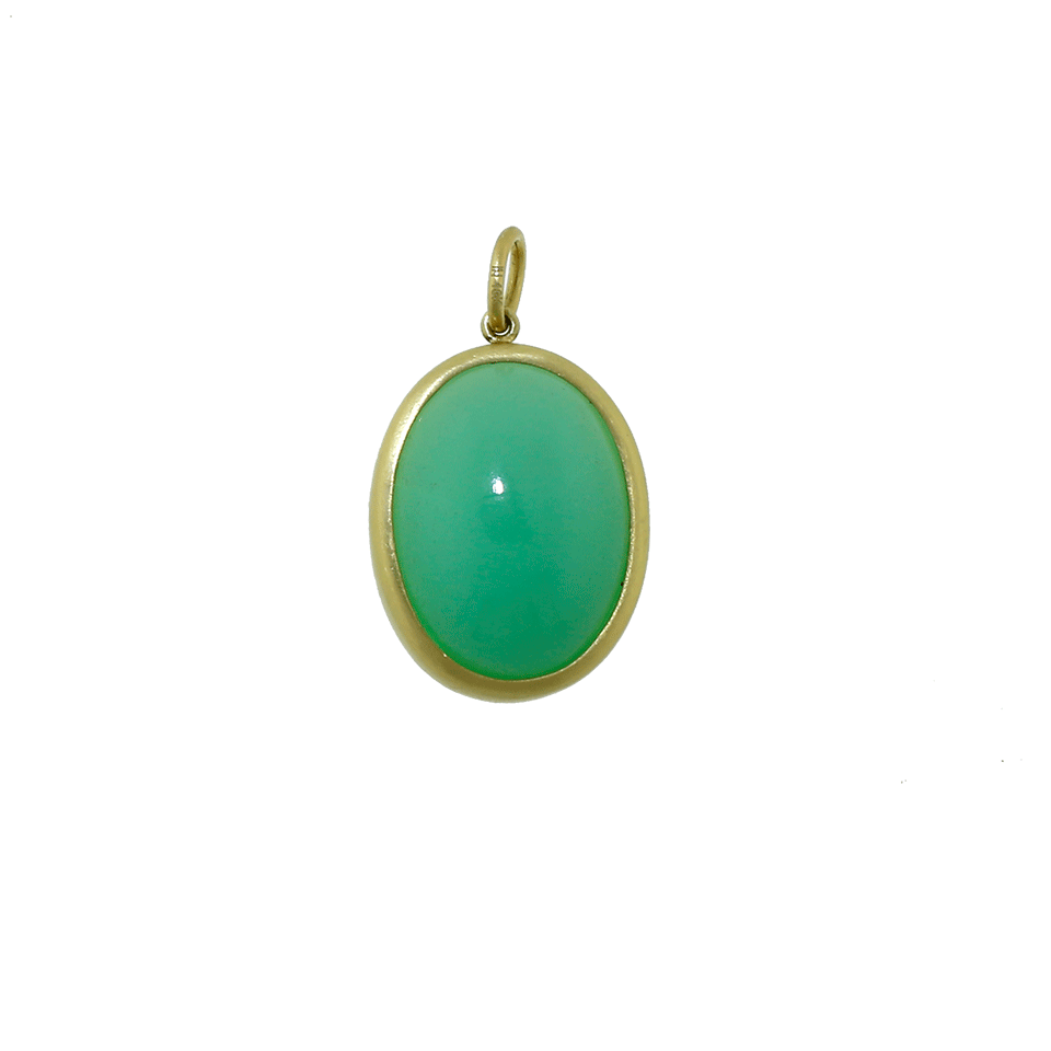 IRENE NEUWIRTH JEWELRY-Limited Edition Mint Chrysoprase Pendant-YELLOW GOLD