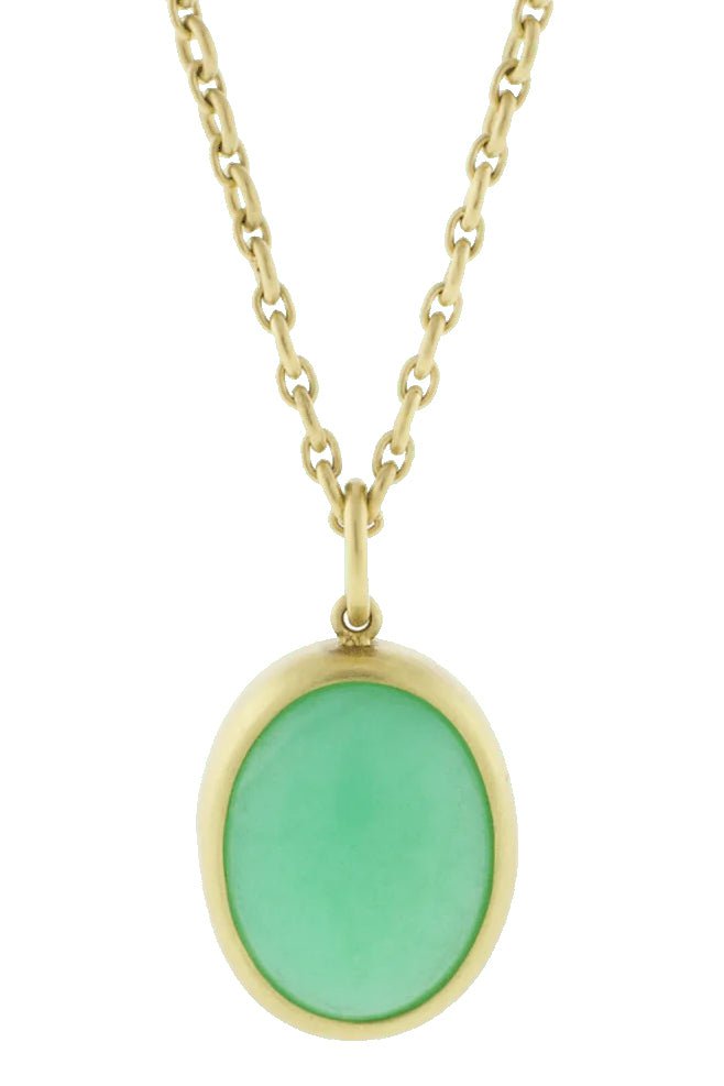 IRENE NEUWIRTH JEWELRY-Limited Edition Mint Chrysoprase Pendant-YELLOW GOLD