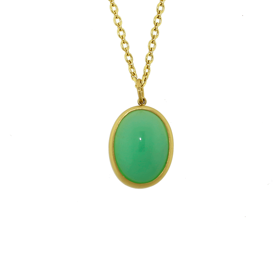 IRENE NEUWIRTH JEWELRY-Limited Edition Mint Chrysoprase Pendant-YELLOW GOLD