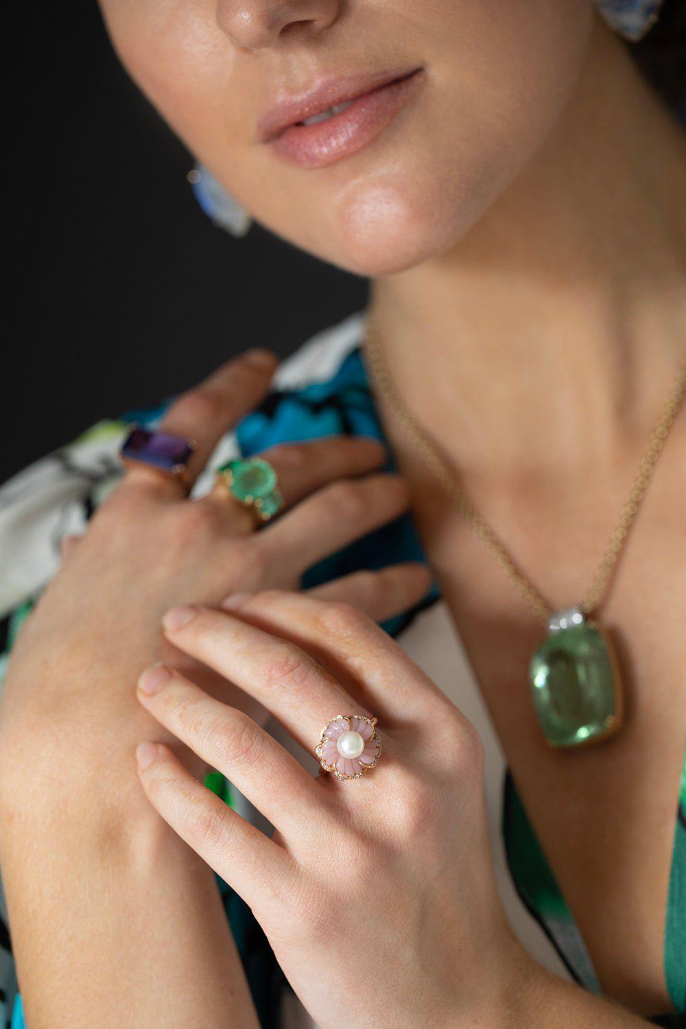 IRENE NEUWIRTH JEWELRY-Tropical Flower Ring-ROSE GOLD