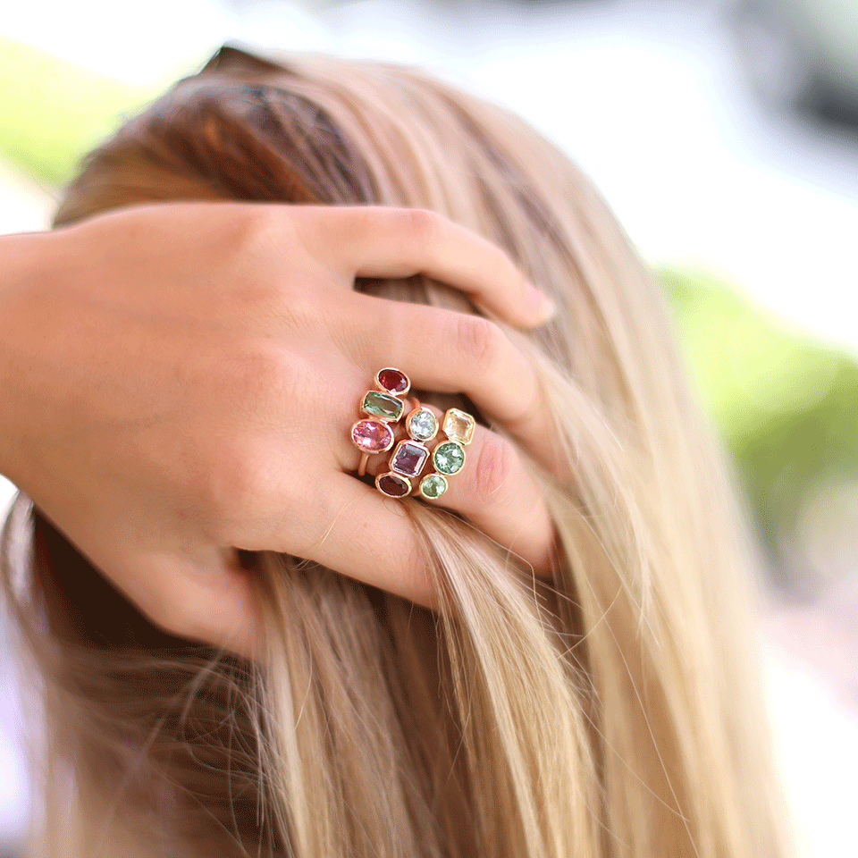 IRENE NEUWIRTH JEWELRY-Mixed Tourmaline Ring-ROSE GOLD