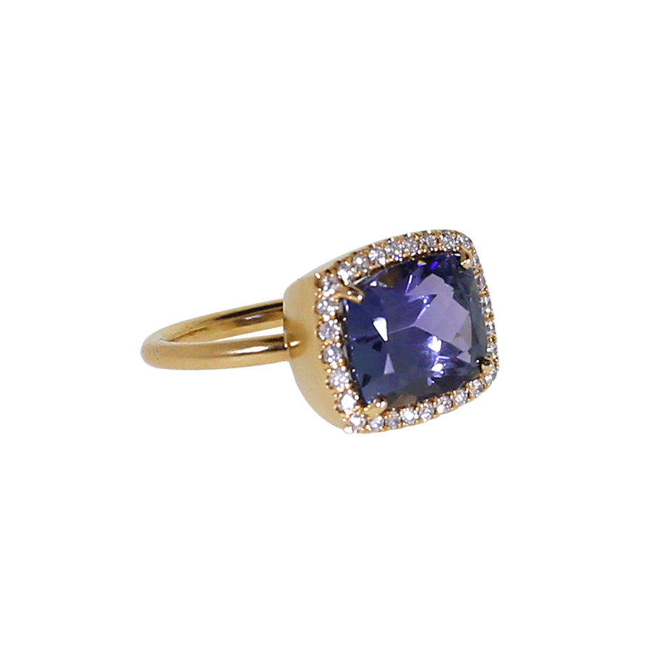 IRENE NEUWIRTH JEWELRY-Ocean Tanzanite And Diamond Pave Ring-ROSE GOLD
