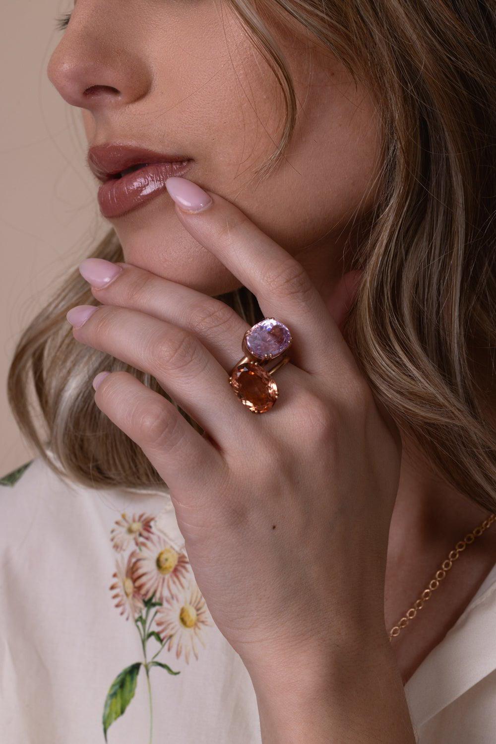 IRENE NEUWIRTH JEWELRY-Gemmy Gem Pink Tourmaline Prong Ring-ROSE GOLD