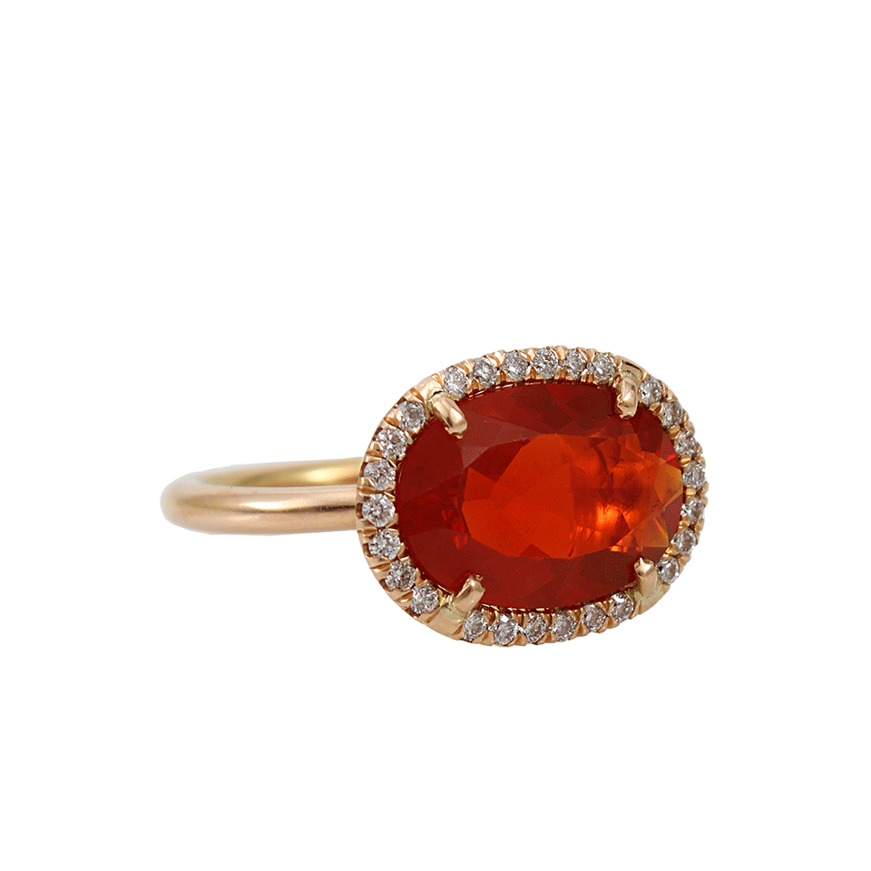 IRENE NEUWIRTH JEWELRY-Fire Opal With Diamond Pave Ring-ROSE GOLD