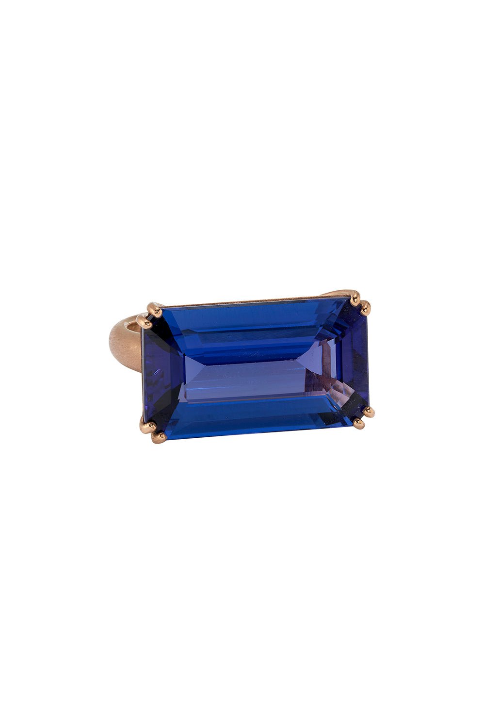 IRENE NEUWIRTH JEWELRY-Gemmy Gem Double Prong Ring - Tanzanite-ROSE GOLD