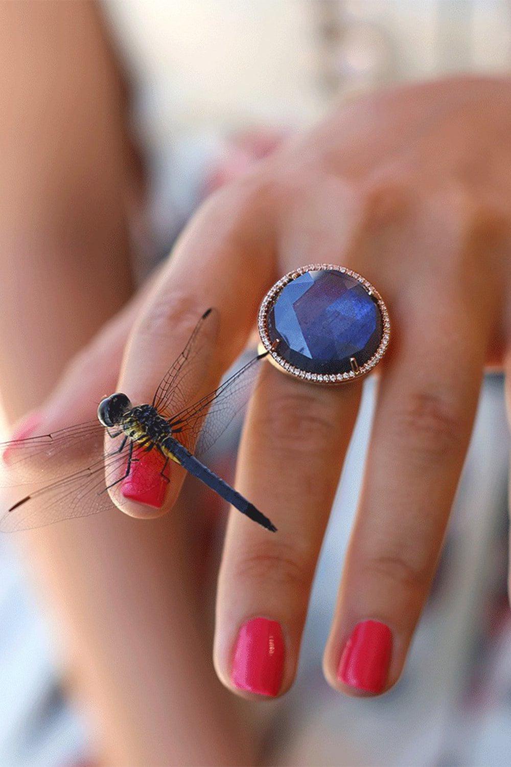 IRENE NEUWIRTH JEWELRY-Rose Cut Labradorite Ring-ROSE GOLD