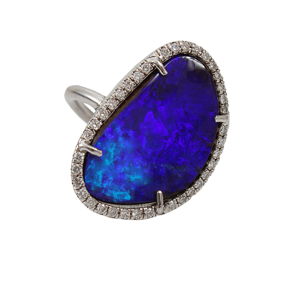 IRENE NEUWIRTH JEWELRY-Boulder Opal Diamond Ring-WHITE GOLD