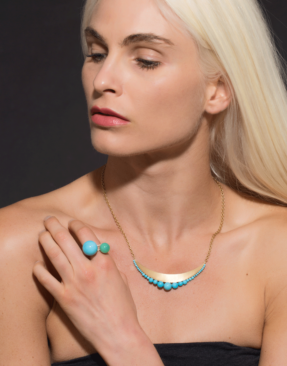 IRENE NEUWIRTH JEWELRY-Chrysoprase Diamond Pave Ring-YELLOW GOLD
