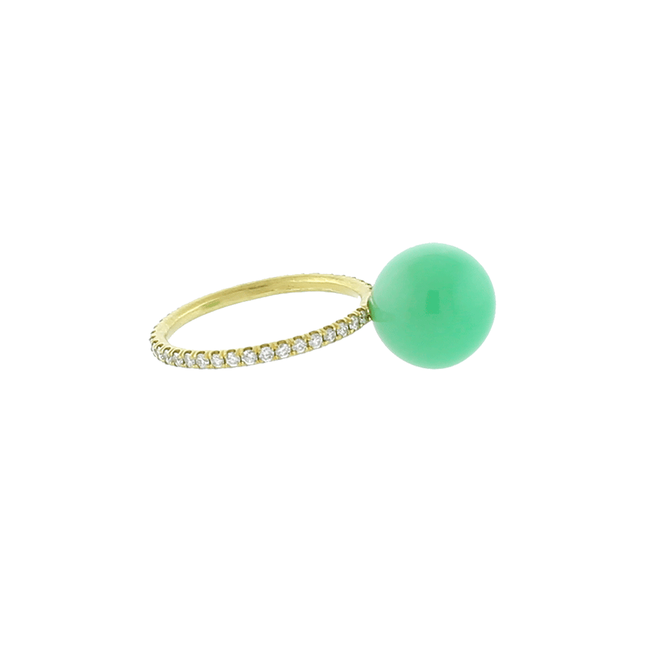 IRENE NEUWIRTH JEWELRY-Chrysoprase Diamond Pave Ring-YELLOW GOLD
