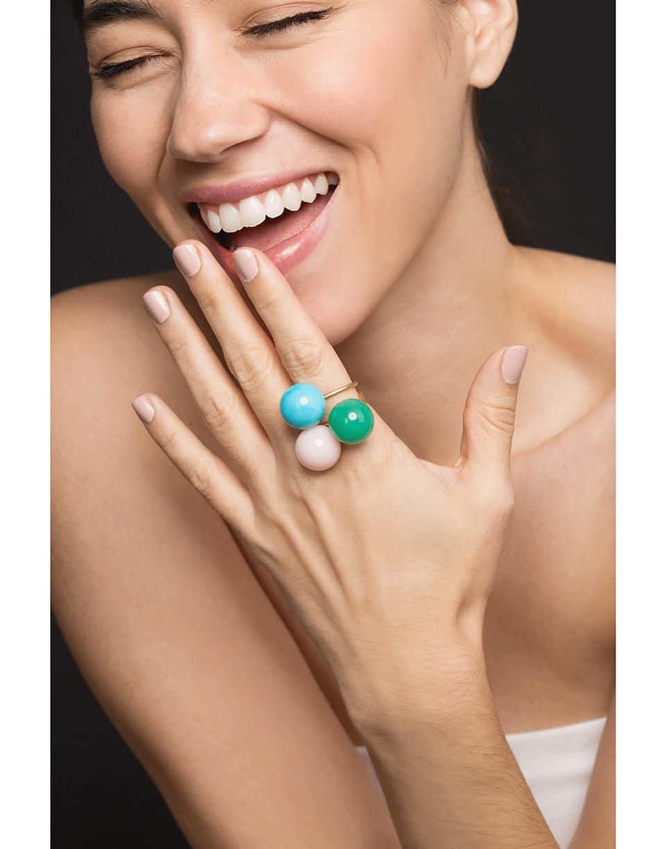 IRENE NEUWIRTH JEWELRY-Kingman Turquoise Sphere Ring-YELLOW GOLD