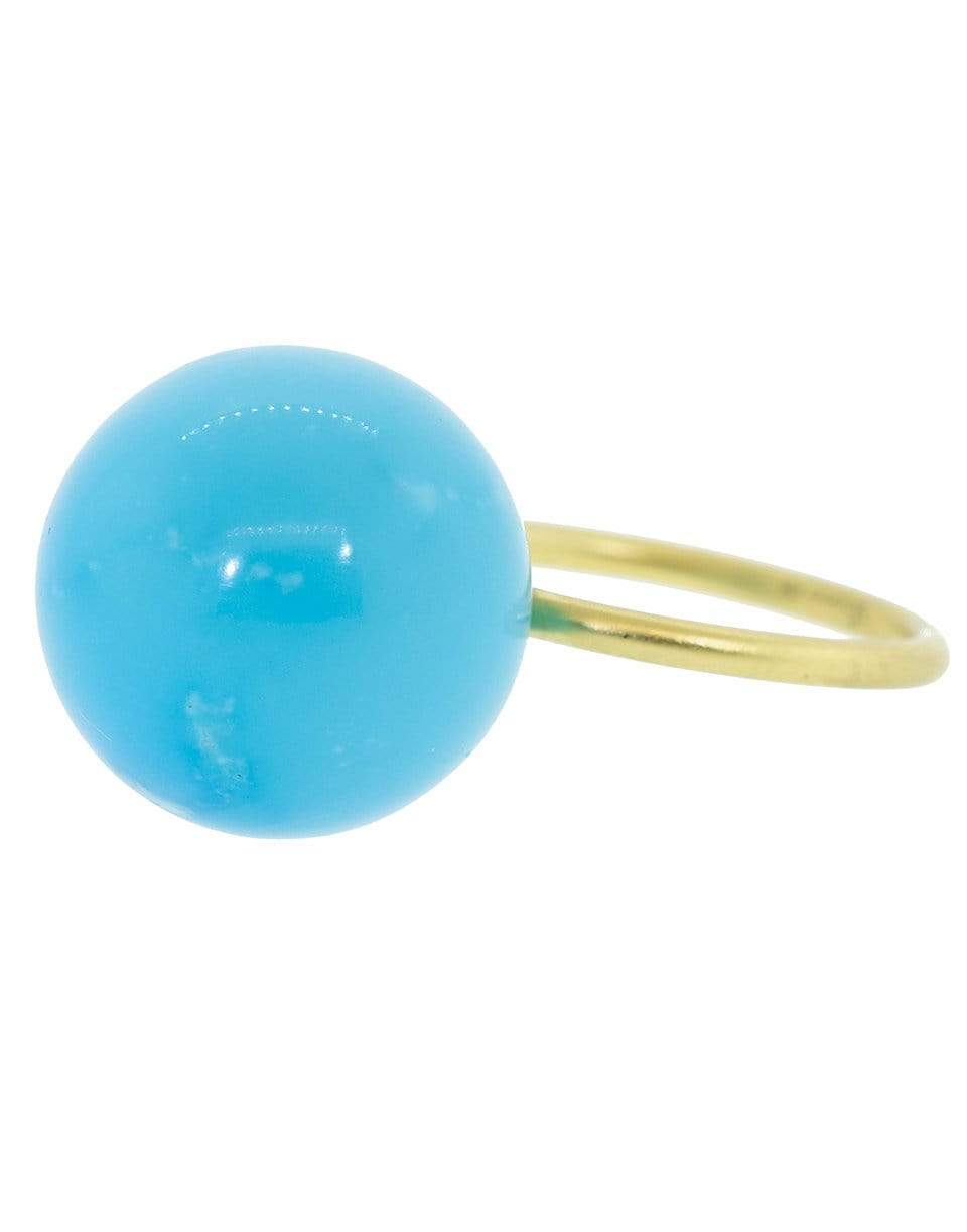 IRENE NEUWIRTH JEWELRY-Kingman Turquoise Sphere Ring-YELLOW GOLD