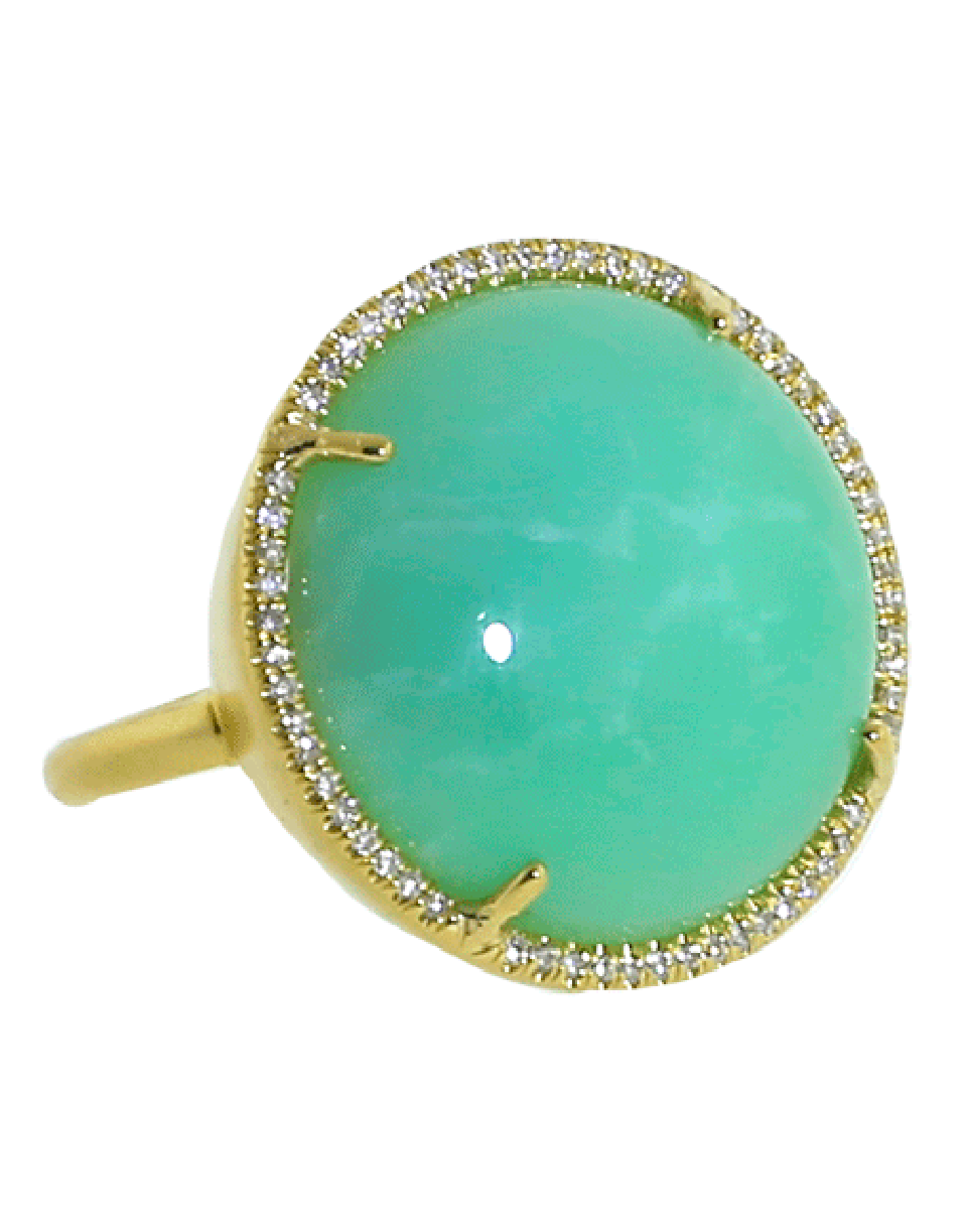 IRENE NEUWIRTH JEWELRY-Cabochon Mint Chrysoprase Ring-YELLOW GOLD