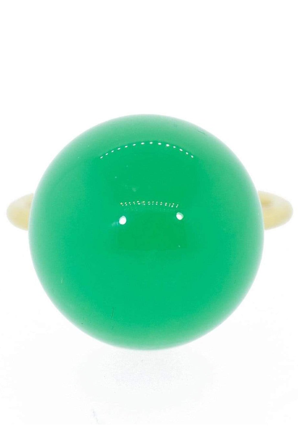 IRENE NEUWIRTH JEWELRY-Chrysoprase Sphere Ring-YELLOW GOLD