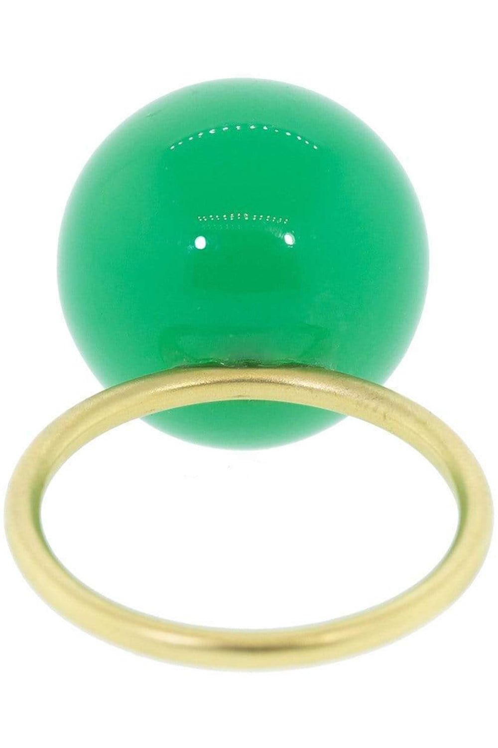 IRENE NEUWIRTH JEWELRY-Chrysoprase Sphere Ring-YELLOW GOLD