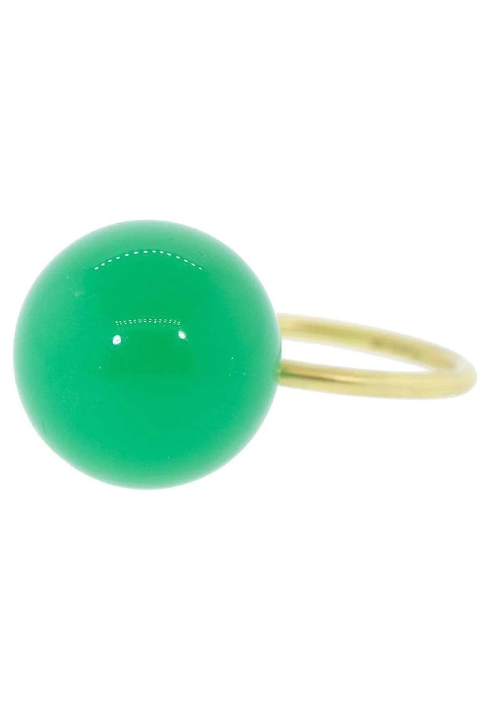 IRENE NEUWIRTH JEWELRY-Chrysoprase Sphere Ring-YELLOW GOLD