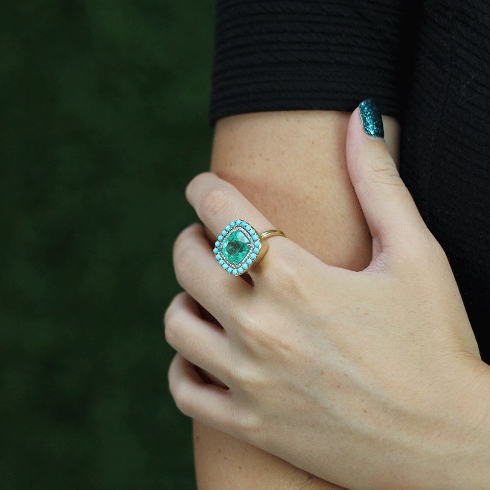 IRENE NEUWIRTH JEWELRY-Colombian Emerald Ring-YELLOW GOLD