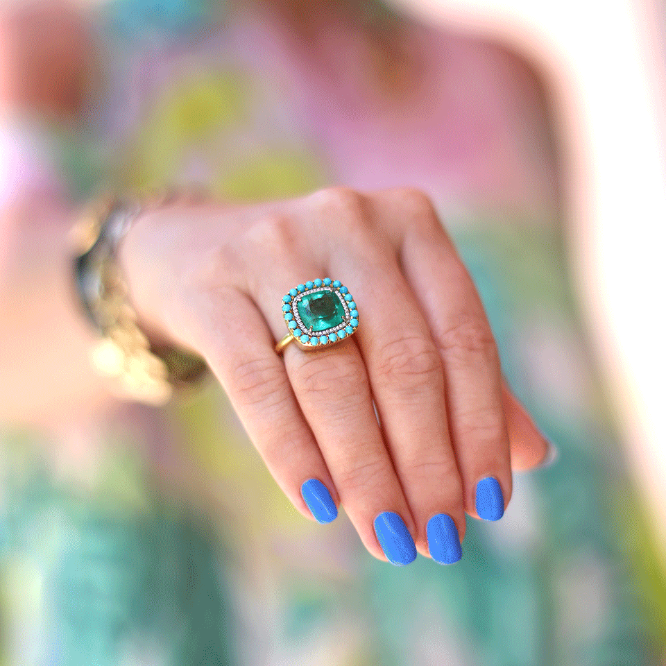 IRENE NEUWIRTH JEWELRY-Colombian Emerald Ring-YELLOW GOLD
