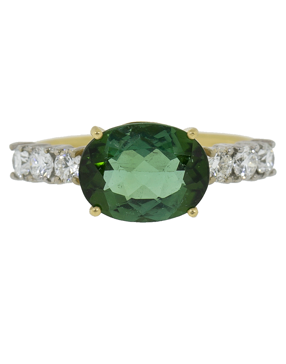IRENE NEUWIRTH JEWELRY-Green Tourmaline and Diamond Ring-YELLOW GOLD