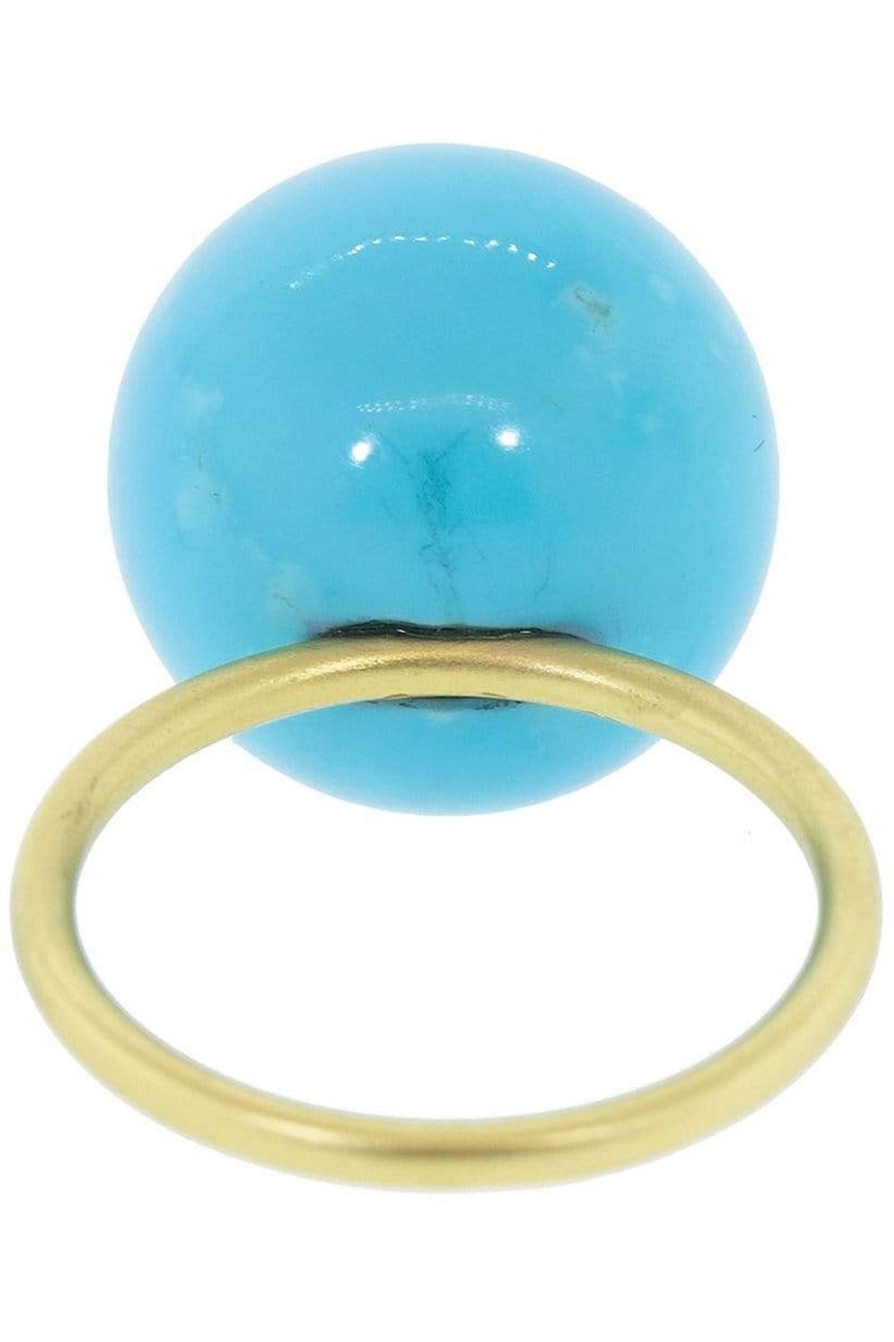 IRENE NEUWIRTH JEWELRY-Kingman Turquoise Sphere Ring-YELLOW GOLD