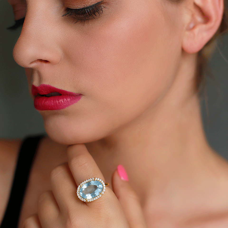 IRENE NEUWIRTH JEWELRY-Limited Edition Fine Aquamarine Ring-YELLOW GOLD