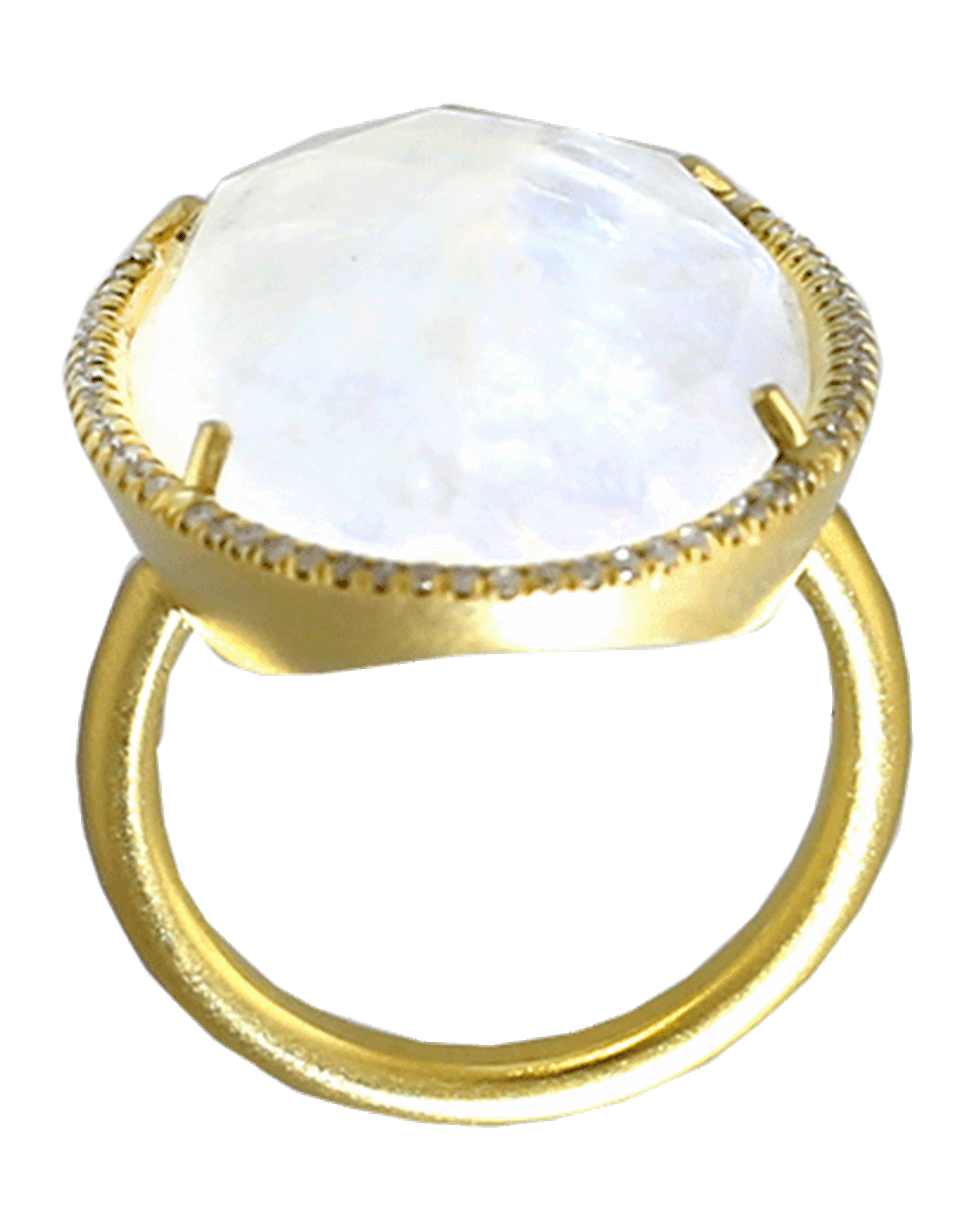 IRENE NEUWIRTH JEWELRY-Rose Cut Rainbow Moonstone Ring-YELLOW GOLD