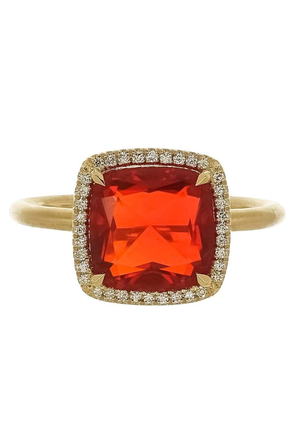 IRENE NEUWIRTH JEWELRY-Fire Opal and Diamond Ring-YELLOW GOLD