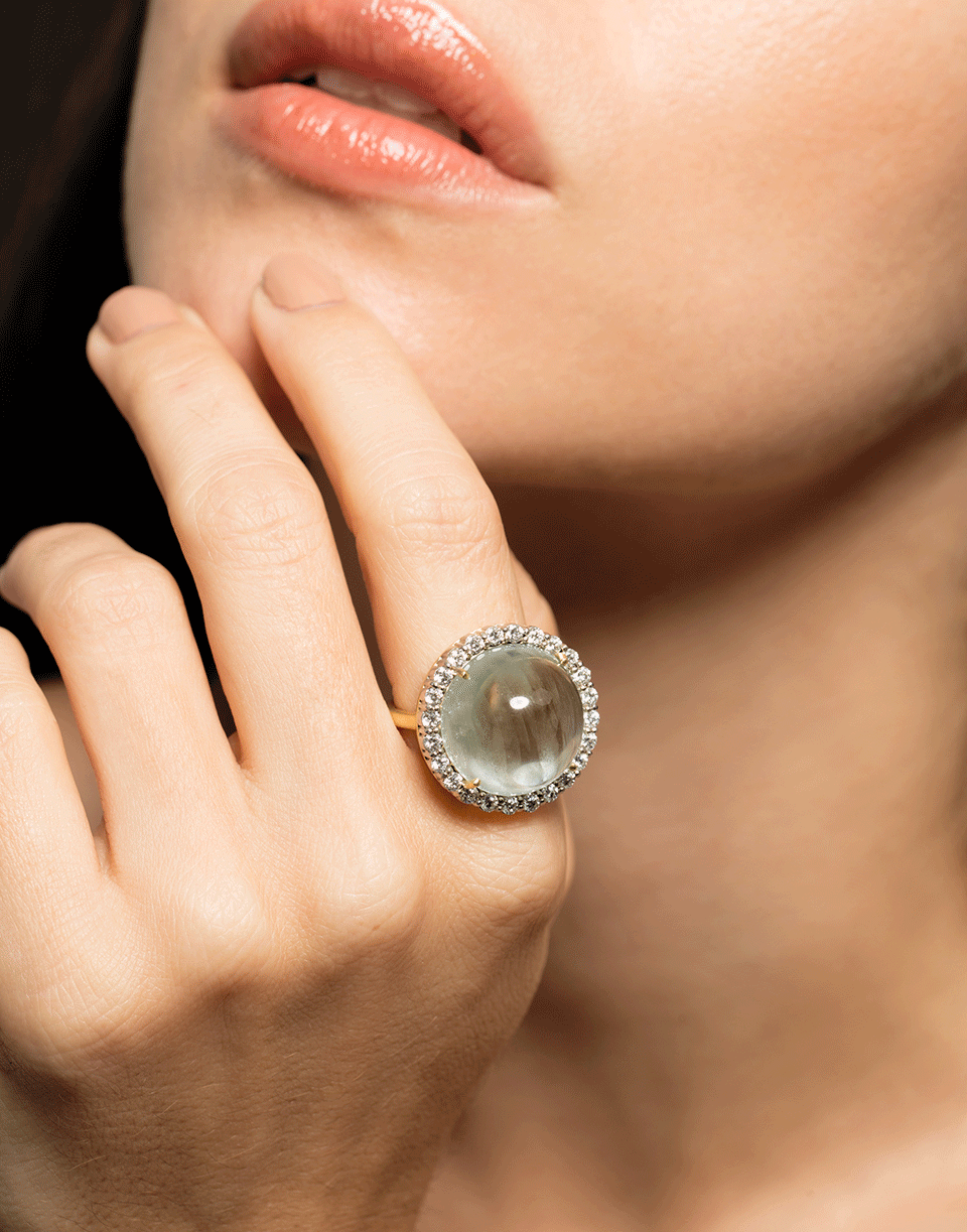 IRENE NEUWIRTH JEWELRY-Aquamarine and Diamond Ring-YELLOW GOLD