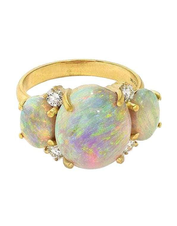 IRENE NEUWIRTH JEWELRY-Gemmy Gem Three Stone Opal Ring-YELLOW GOLD