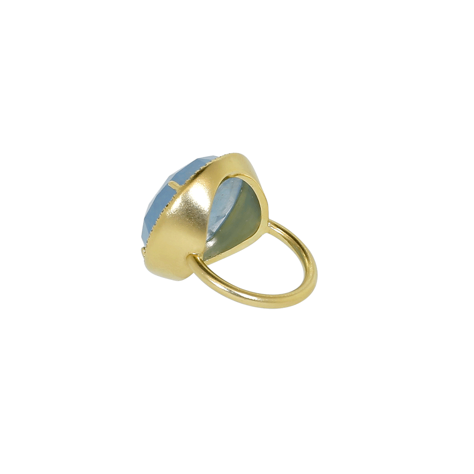 IRENE NEUWIRTH JEWELRY-Rosecut Fine Aquamarine Ring-YELLOW GOLD