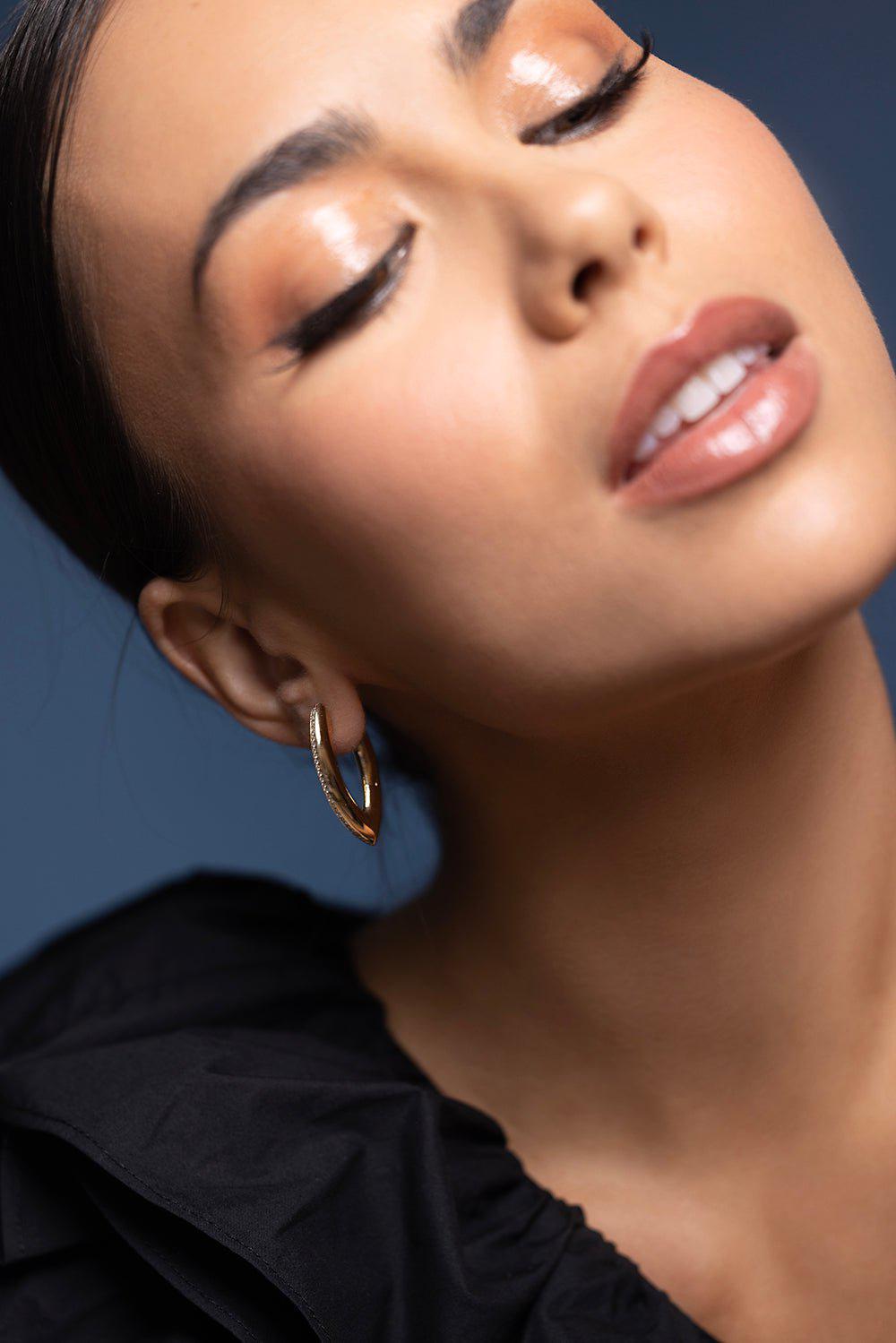 ISABELLE FA-Navette Creole Earrings-ROSE GOLD