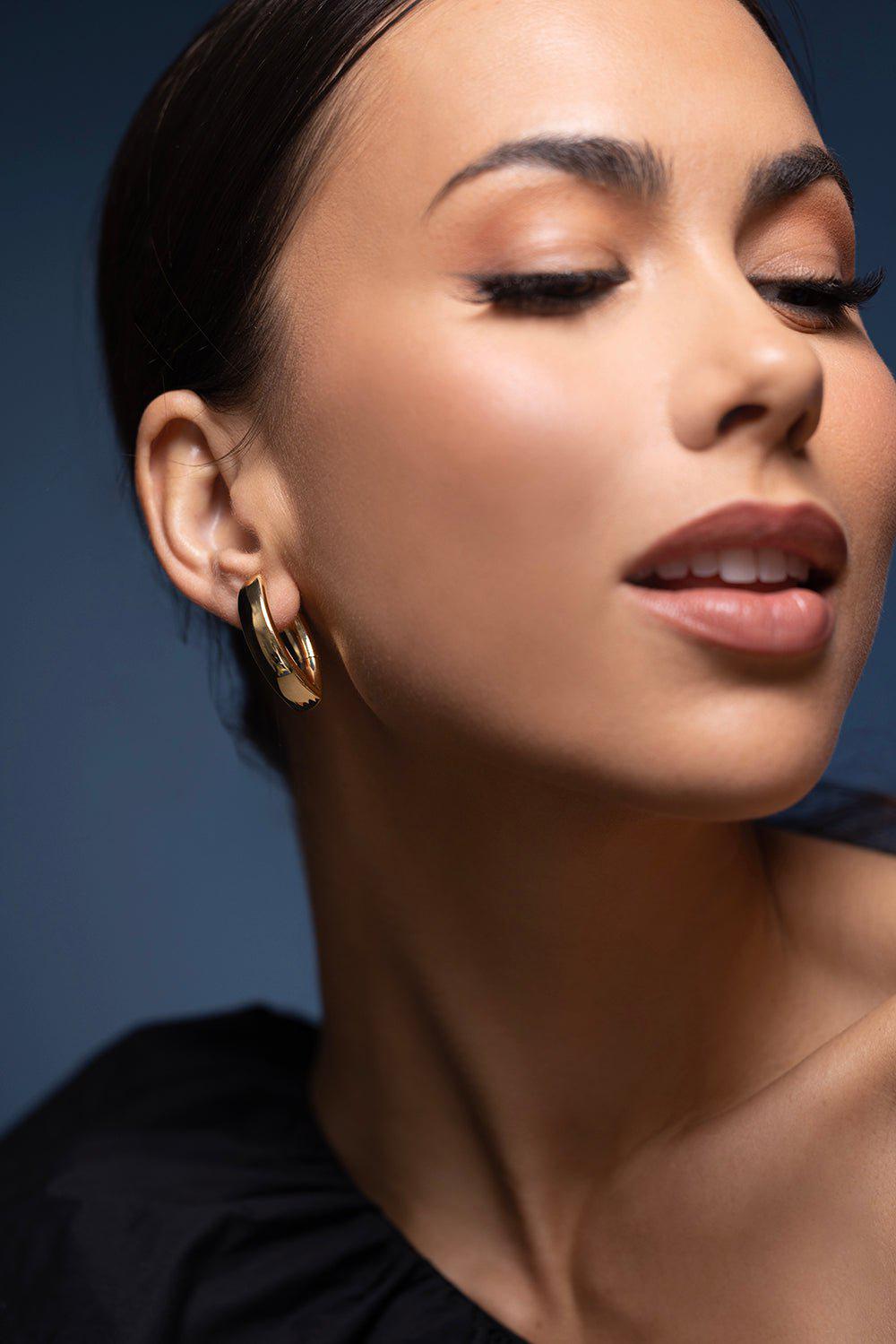 ISABELLE FA-Navette Hoop Earrings-