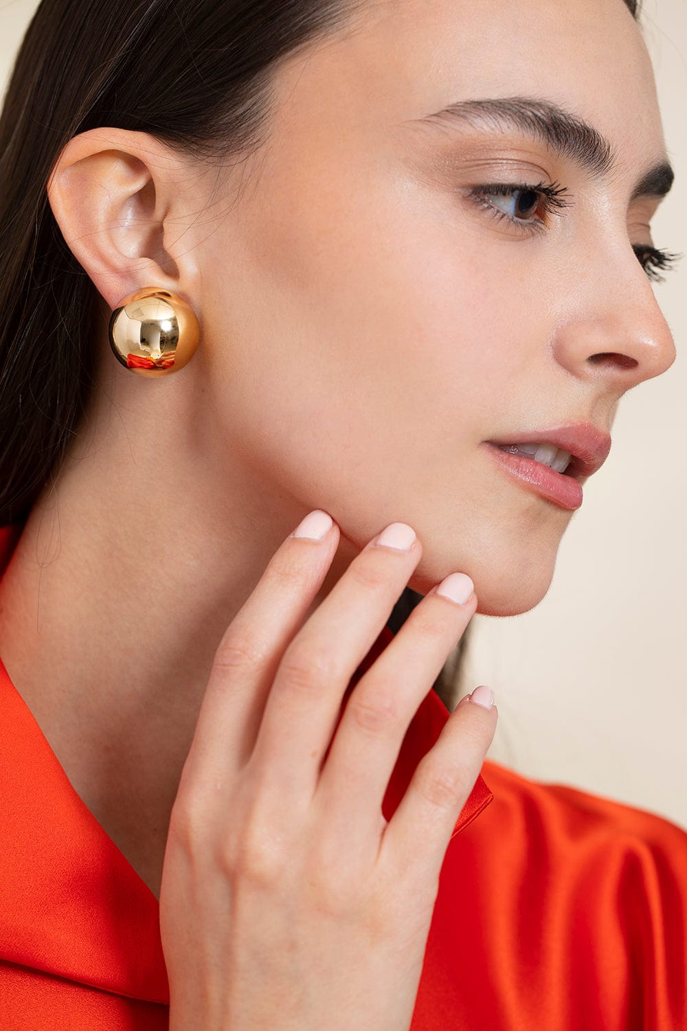 ISABELLE FA-Demi Boule Clip Earrings-