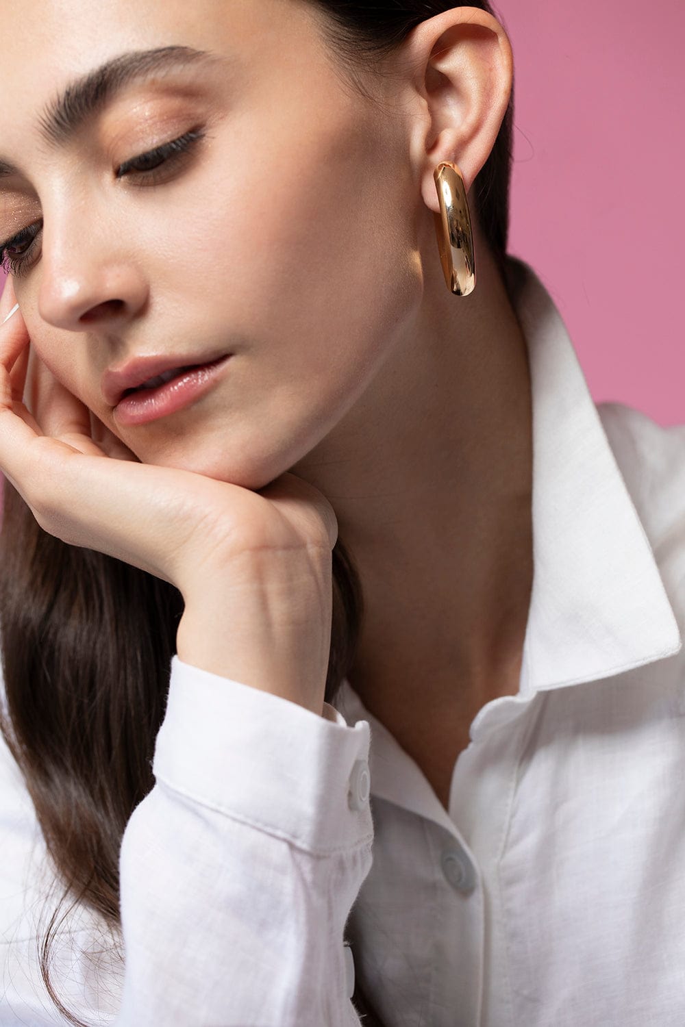 ISABELLE FA-Large Navette Earrings-YELLOW GOLD