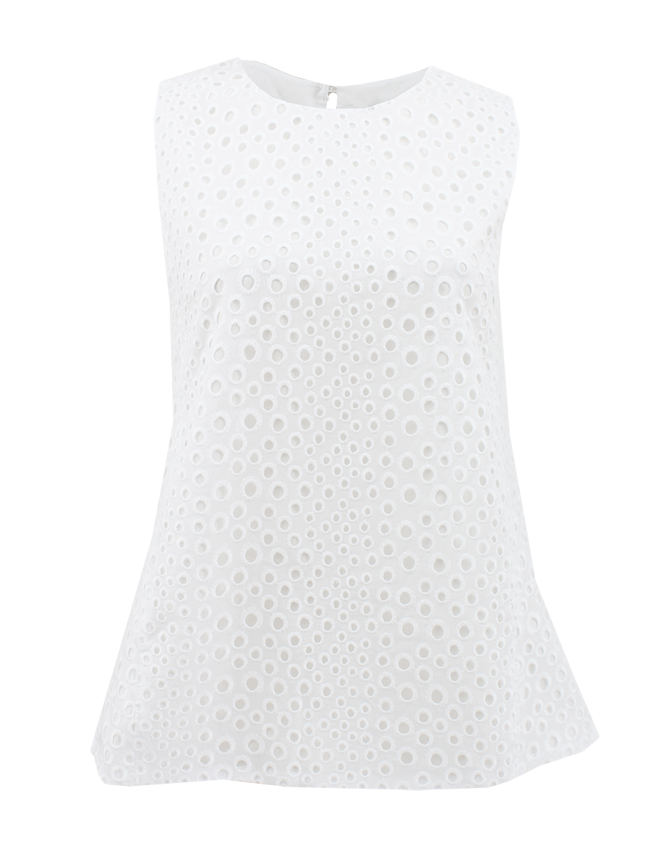 ISSA-Sleeveless A-Line Eyelet Top-