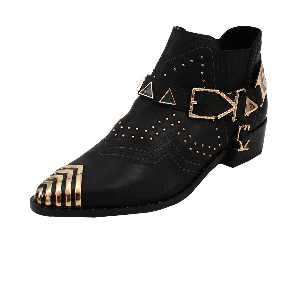 IVY KIRZHNER-Bootie with Gold Hardware-