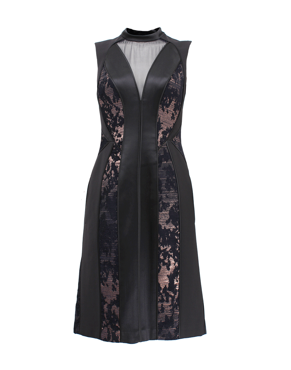 J MENDEL-Chenille Jacquard Fitted Dress-