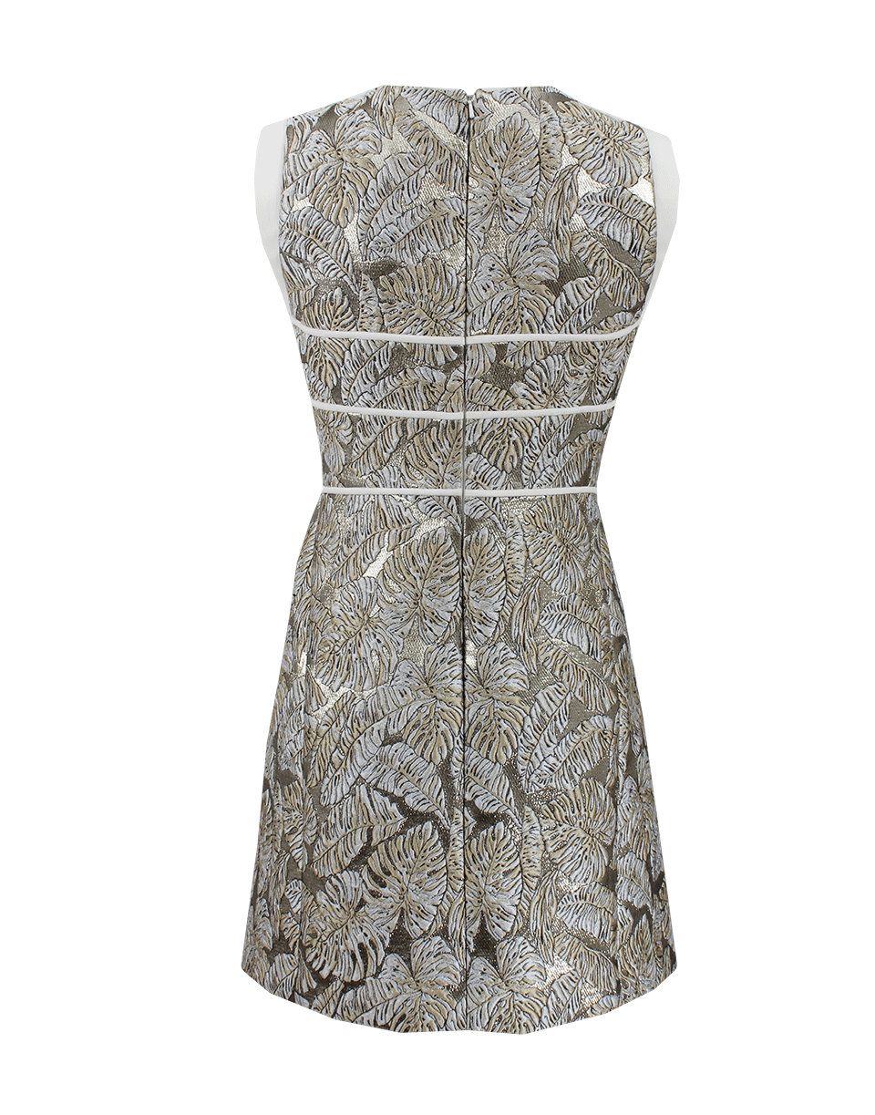 J MENDEL-V-Neck Dress With Wrap Skirt-SOLEIL