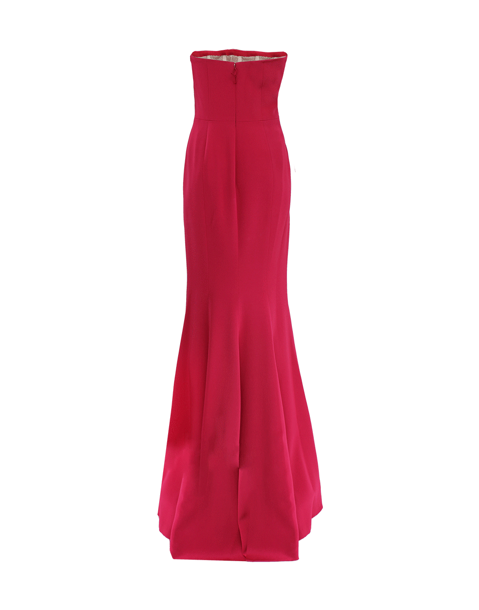 J MENDEL-Silk Cady Strapless Gown-FUCHSIA
