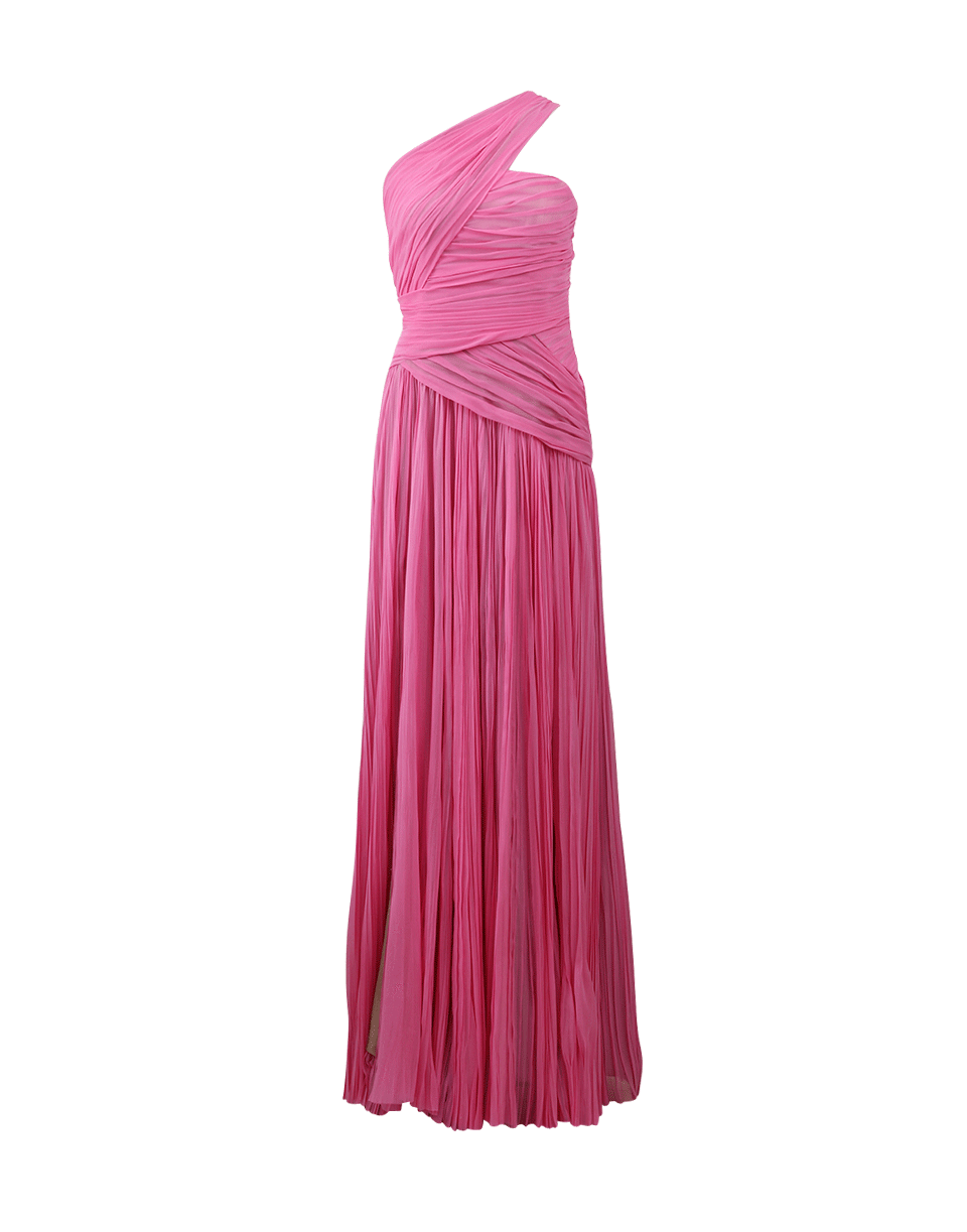 J MENDEL-One Shoulder Draped Gown-