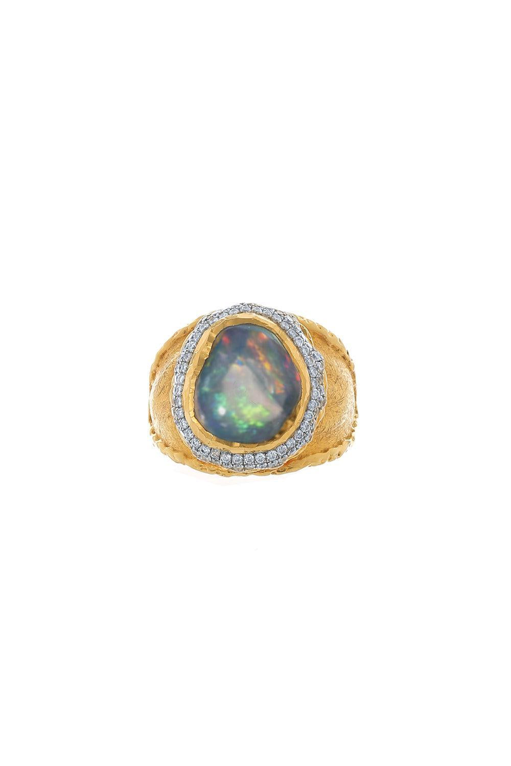 Fire Opal Ring-YELLOW GOLD-6.5-JEWELRYFINE JEWELRING-VICTOR VELYAN